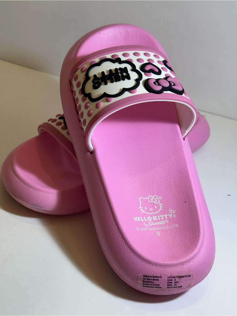 Hello Kitty Pink Slides Size 8 Sanrio Kawaii Y2K Bubblegum Slide Sandals - Picture 11 of 12
